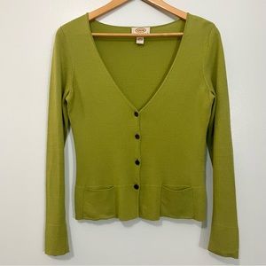 Vintage Talbots Apple Green Cropped Cardigan Size XSP